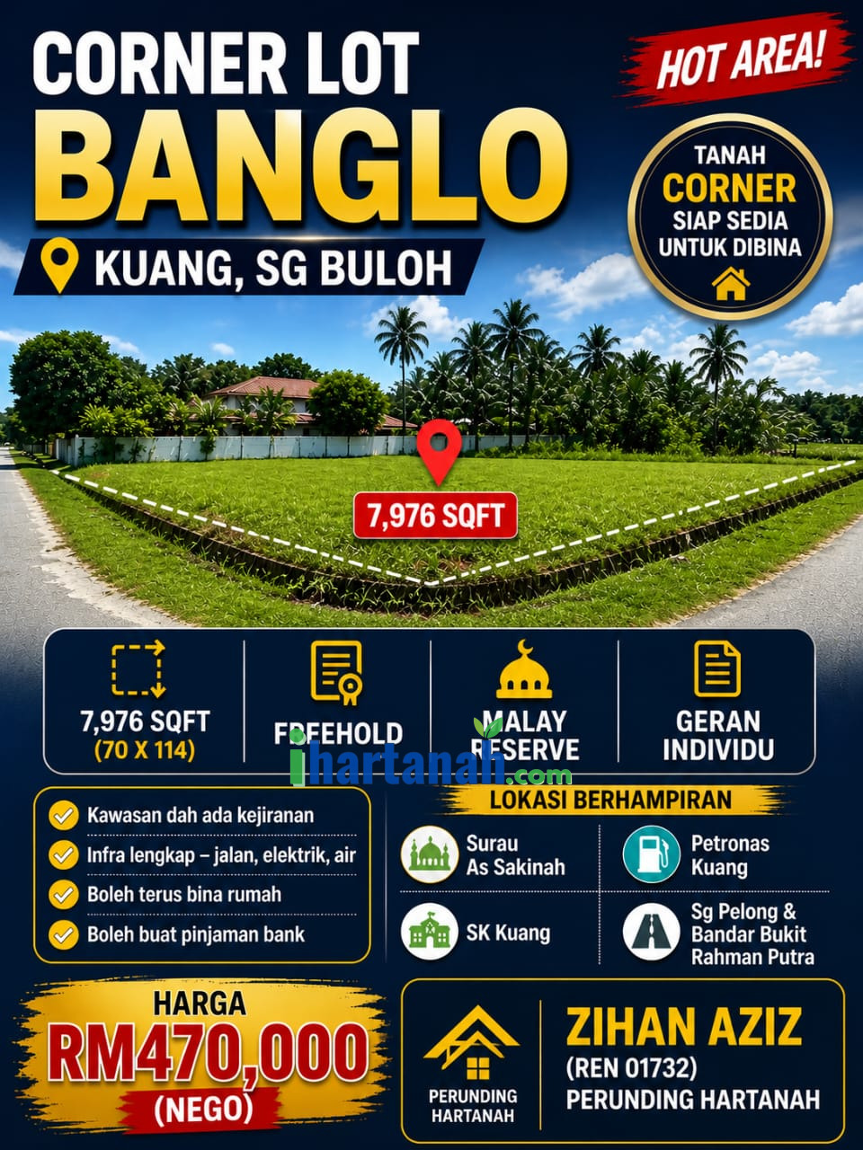 Corner Lot Tanah Lot Bungalow